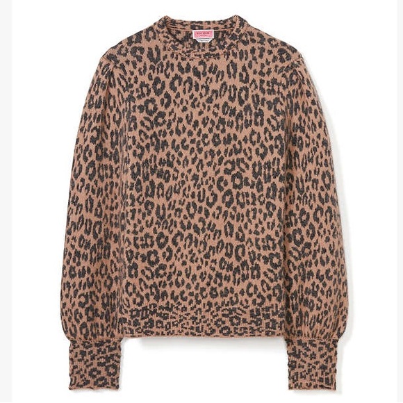 Kate Spade Leopard Dream Sweater Animal Print Wool Cashmere Blend Crewneck - Picture 4 of 11